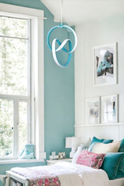 Fer Avize Sabrina Design Turquoise Color Living Room - Kitchen - Hall White Led Pendant Lamp Chandelier