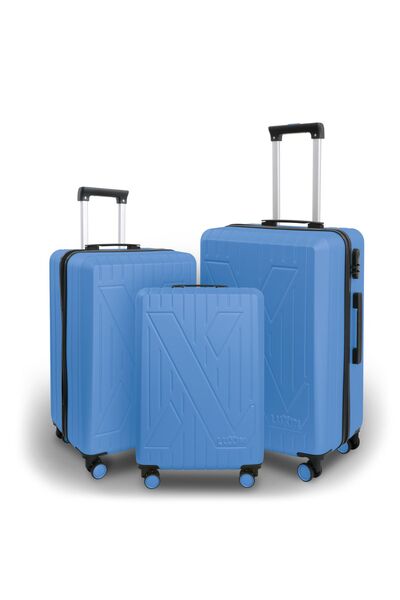 byLuxin Luxin Cage Abs Valiz 3 Lü Set Mavi