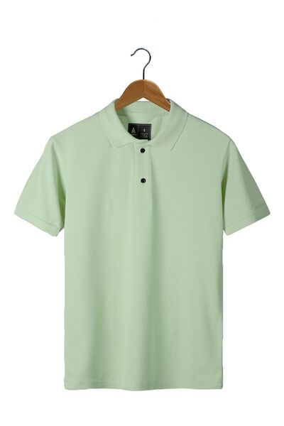 VEAVEN Erkek Mint Yeşil Slim Fit Polo Yaka T-shirt