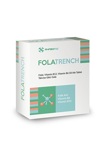 pharmare Folatrench Folat, Vitamin B12, Vitamin B6 Dil Altı Tablet Takviye Ed...