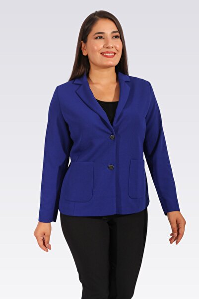 TOLGA SARAÇOĞLU 50254 Сакс креп-тканина еластична тканина піджак