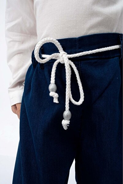 Mnk Baby&Kids Woven Shirt Wide Leg Jeans Girls Suit MNK2117 ECRU