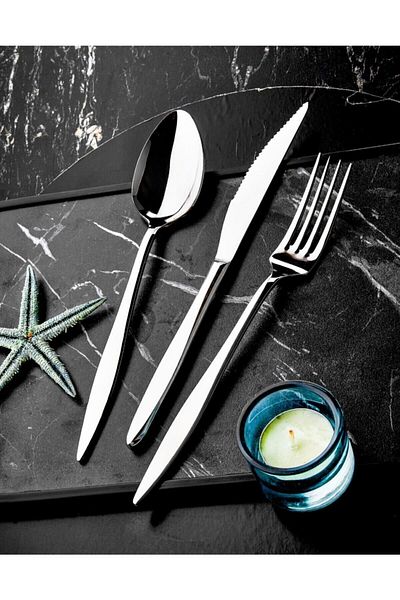 ÖZLİFE Special 72 Pieces 12 Person Boxed Cutlery Set Hazel Plain