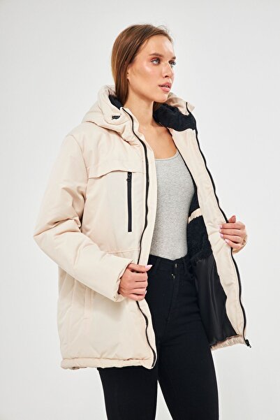 D1fference Γυναικείο χειμωνιάτικο παλτό με κουκούλα - Αντιανεμικό, Σχέδιο Parka