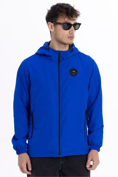 D1fference Men's Saks Lined Windproof Hooded Raincoat with Pockets - Windbreaker Jacket