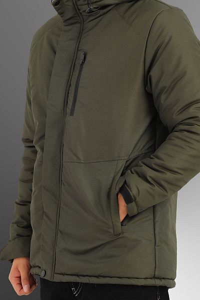 D1fference Men's Khaki Windproof Hooded Sports Winter Coat & Coat & Parka