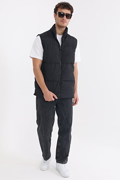 D1fference Men's Lined Windproof Black Inflatable Vest