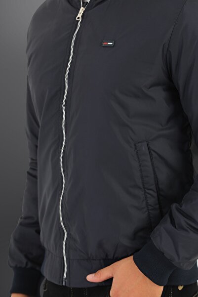 D1fference Чоловіче темно-синє вітрозахисне стьобане спортивне пальто з стьобаного волокна