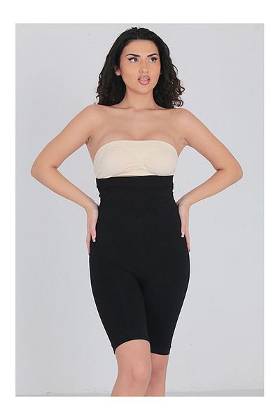 Cooqpoo High Waist Recovery Seamless Black Slip Corset - Size S-2Xl