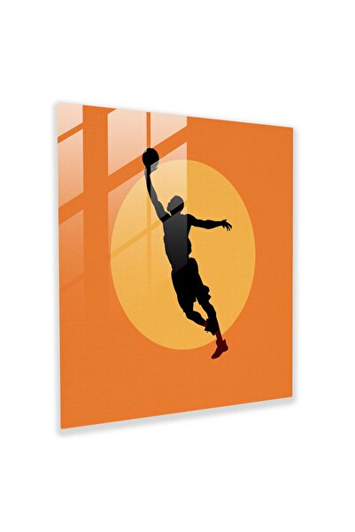 PaintedAnarchy لوحة زجاجية ظلية NBA - NBA، ديكور منزلي، فن جدار زجاجي، لوحة ز...