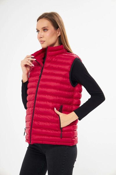 D1fference Червена надуваема жилетка - ветроустойчива, с подплата, нормална кройка