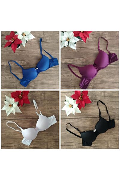 Cooqpoo 4’lü Günlük 75-80-85-90 Beden Dolgulu/destekli Balenli Kadın Sütyen