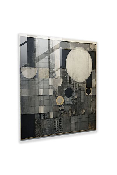 PaintedAnarchy Gray Collage Glass Print - Gray, Home Decor, Glass Wall Art, M...