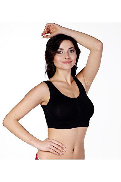 Cooqpoo Чорний жіночий бюстгальтер без швів - з товстими бретелями, розміри S...