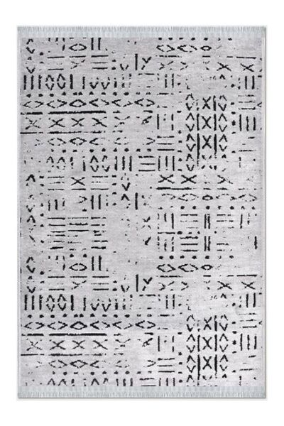 Halımax Crea Halı Vena Iskandinav Kaymaz Tabanlı Kilim Gri 8015s