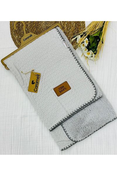 Caramell Muslin and Welsoft Baby Blanket