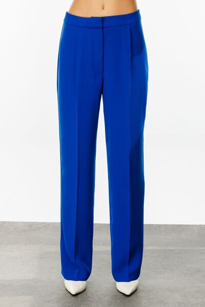 Ekol Saks Πολύχρωμο Γυναικείο Παντελόνι 1011 - Χωρίς Τσέπη Μπροστά και Φαρδιά Πόδι