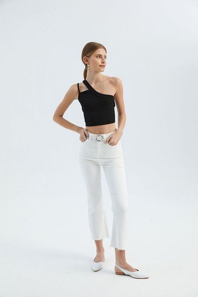 Hiccup Crop top cu un singur umăr