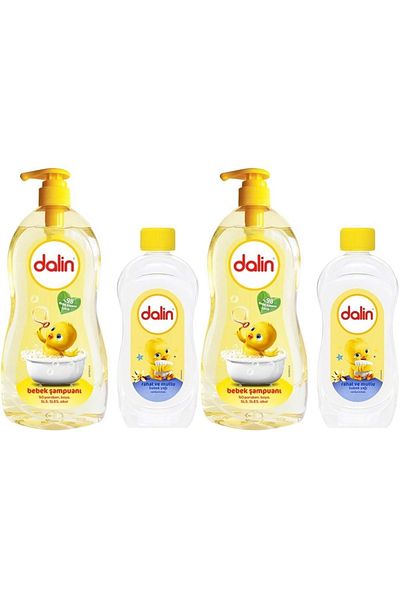 Dalin Classic Baby Shampoo - 700ml Baby Oil with Pump and 100ml (Set of 2) (Comfortable and Happy)
