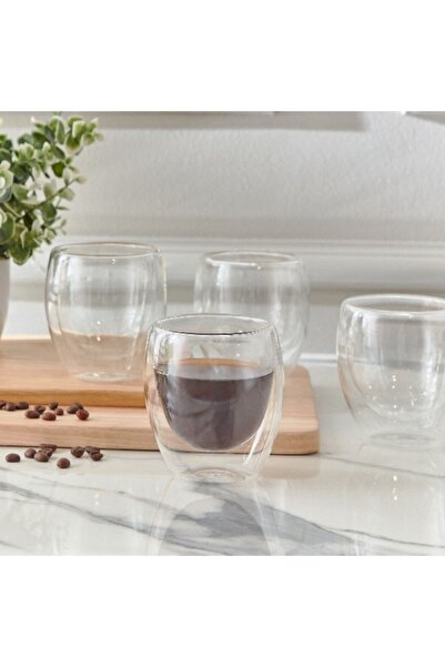 Home Box Sip Savor 4-Piece Double Wall Glass Set - 250 ml