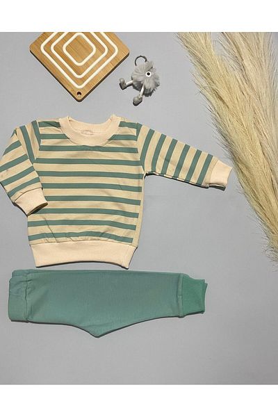 MGO KİDS Baby Boy Stripe Printed 100% Cotton Combed 2 String 2 Pack, Set
