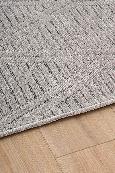 Lorente Home Ria Viscose Gray Kitchen Rug - Terry Plush, Non-Slip Base, Washable 1511
