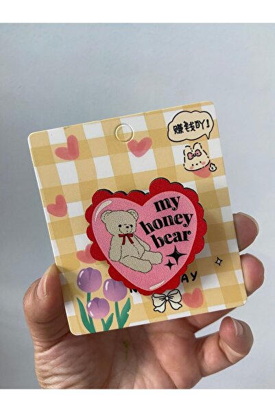 synshop Kawai Teddy Coco Bear Cute Sevimli Ayıcık Ahşap Rozet Çanta Süsü Y2k ...