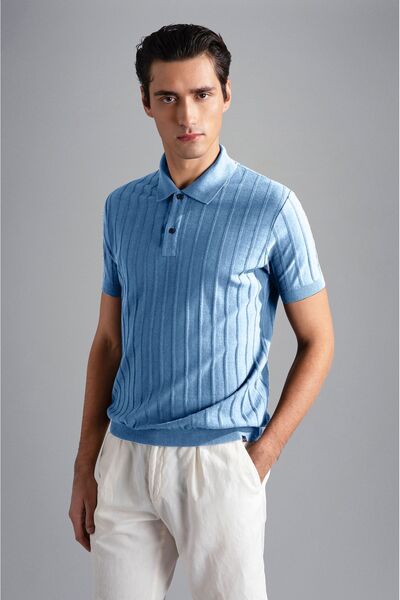 PAUL&SHARK MEN'S KNITTED POLOSHIRT C.W. COTTON