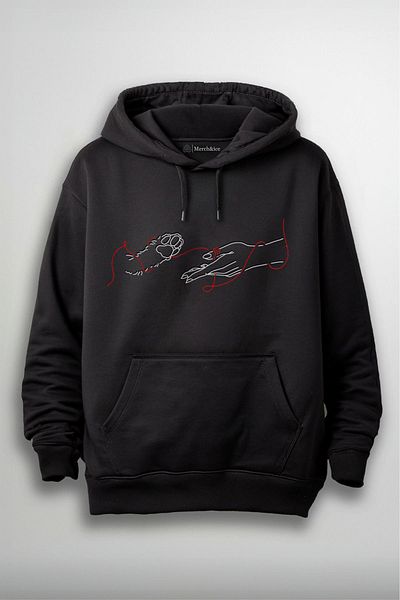 SM Satranç Medya Unisex Hoodie - Μοτίβο ποδιών και ανθρώπινου χεριού, τυπωμένο μπροστά