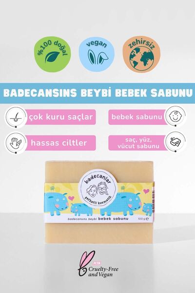 Badecanlar Şefkatli Kozmetik El Yapımı Doğal Bebe Sabunu (ÇOK KURU,HASSAS CİLTLERİN VE BEBEKLERİN SABUNU) 100gr