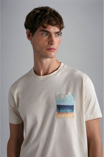 PAUL&SHARK MEN'S KNITTED T-SHIRT C.WCOTTON