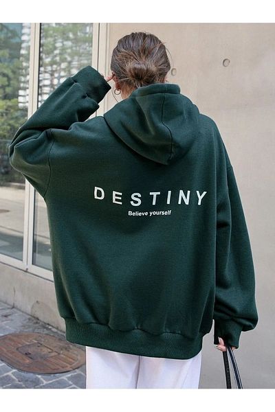 Revasser Destiny Printed Unisex Cotton Oversize Hooded Sweatshirt - Colorful