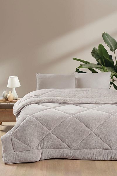 Kardelen Double Gray Wellsoft Quilt Double Sided 195 X 215