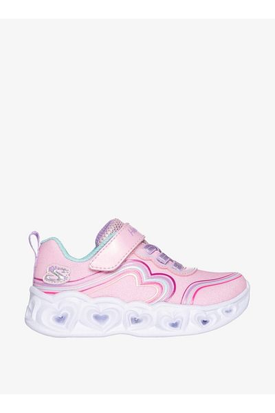 SKECHERS Pantofi sport iluminați pentru fete - Închidere cu velcro, LIGHTS HEART