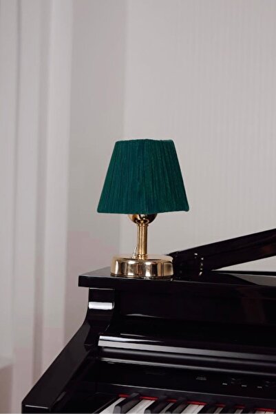 Maison Avf Kablosuz Kadife Masa Üstü Masa Lambası Üst Zümrüt Yeşili-Alt Parla...