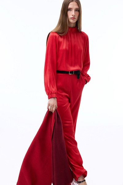 Perspective Mudita Red Regular Fit Women's Blouse