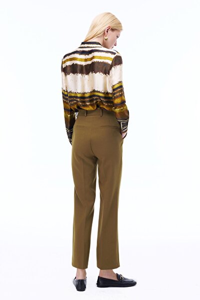 Perspective Retro Regular Fit Geometric Patterned Standard Length Fake Sleeve Shirt Collar Multicolor Women's Shirt