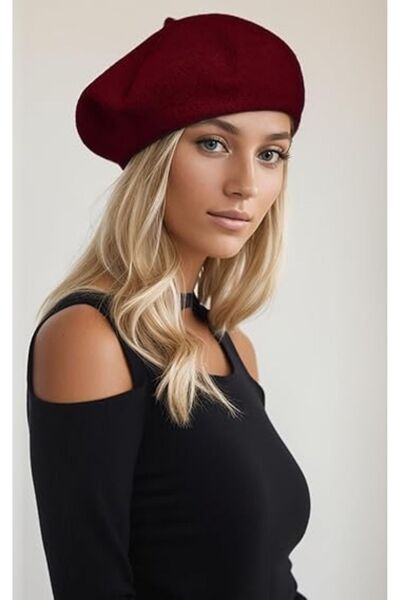 VOOP Burgundy French Painter Felt Beret