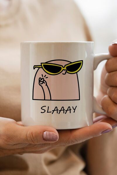 South Steel كوب كيتنيبز مطبوع عليه عبارة "Slay"