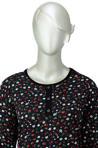 Oppland Γυναικεία μπλούζα από βαμβακερή βισκόζη - Floral print, Lycra, χαλαρή εφαρμογή