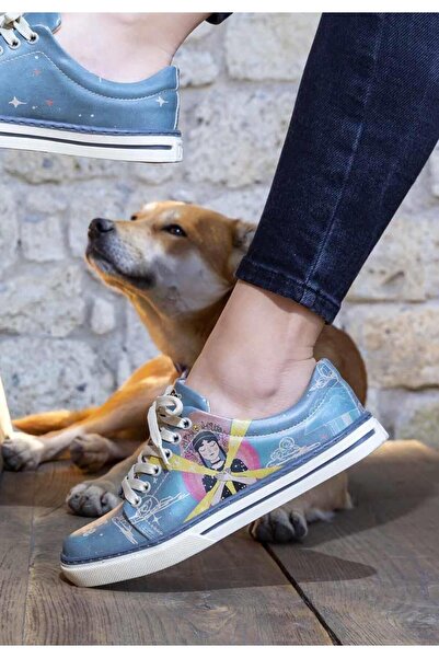 Dogo Women's Blue Vegan Leather Sneaker - Find Your Inner Peace Design