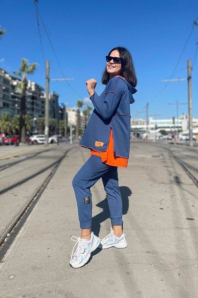 Mossta Μακρυμάνικο Indigo Κοστούμι δύο κλωστών
