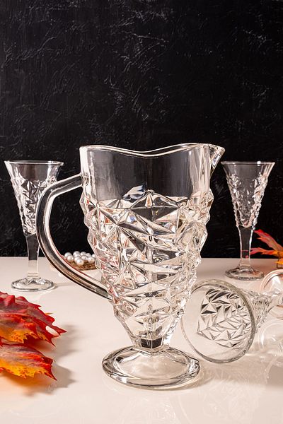 MEST La Rose 7-Piece Water Glass Set with Jug - Glass of Your Table
