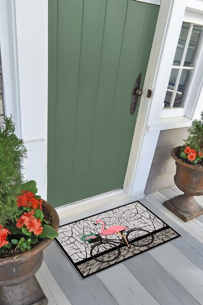 Napoli Home Flamingo Printed Non-Slip Base Erasable Door Mat (40X60Cm),Paspas-08-Pink,