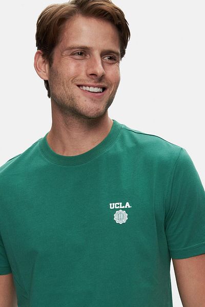 UCLA Green Printed Crew Neck Men's T-Shirt - Standard Fit Bass