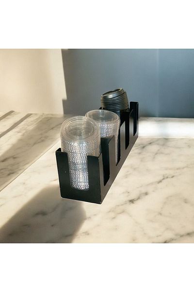 Goffee 4-Compartment Cup Lid Stand - Plastic Cardboard, Suitable for All Colors