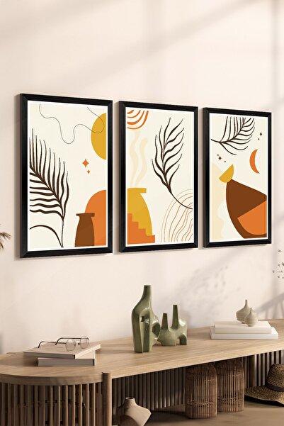 Artavessa طقم طاولة MDF مكون من 3 قطع بإطار أسود - مجموعة 13