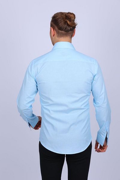 TOUSUS Cămașă pentru bărbați Filafil Slim Fit Albastru - Slm-5088-eve