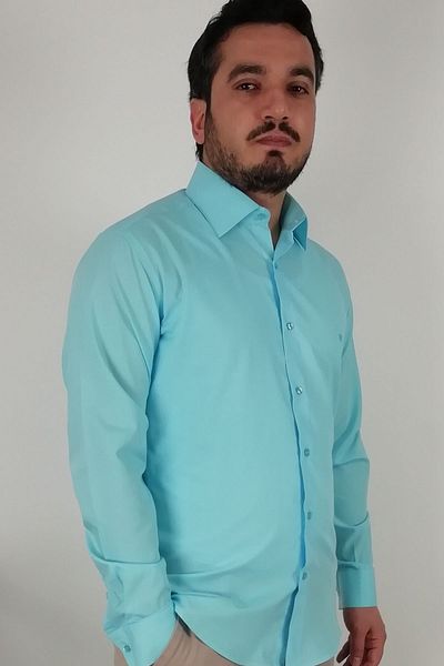 TOUSUS Мъжка риза Slim Fit Turquoise Slm-5089-tss