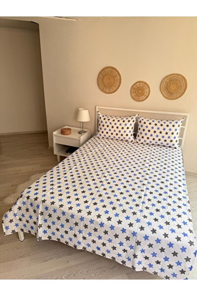 üntaş üntaş çift kişilik lastiksiz çarşaf ve 2 adet yastık kılıfı